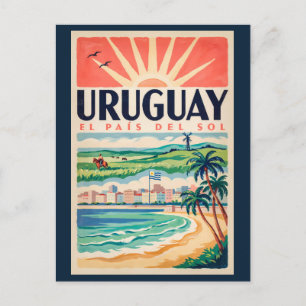 Uruguay Culture Illustration Travel Art Vintage Postcard