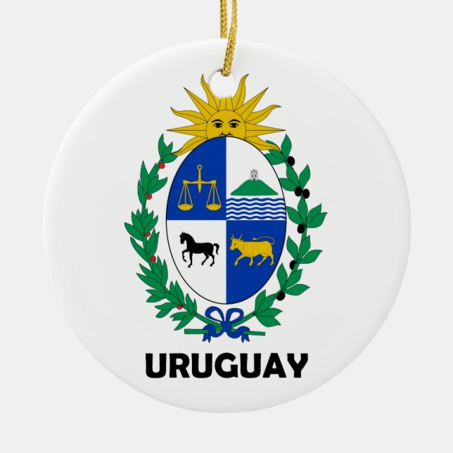 URUGUAY - emblem / flag / coat of arms / symbol Ceramic Tree Decoration (Front)