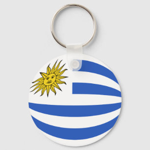 Uruguay Fisheye Flag Keychain