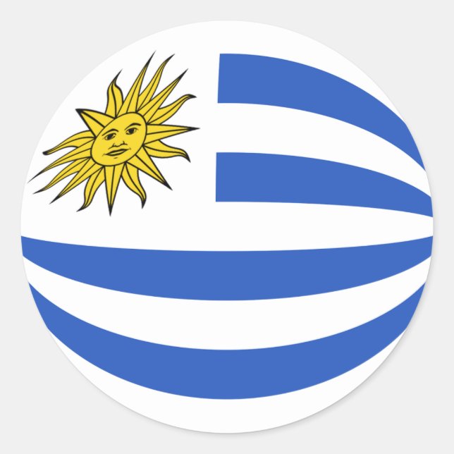Uruguay Fisheye Flag Sticker (Front)