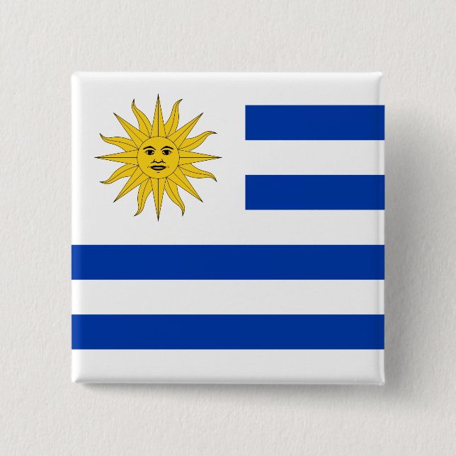 Uruguay Flag 15 Cm Square Badge (Front)