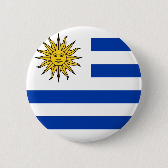 Uruguay Flag 6 Cm Round Badge (Front)