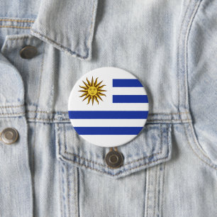 Uruguay flag 7.5 cm round badge