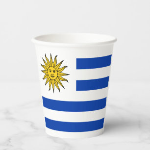 Uruguay flag-coat arms paper cups