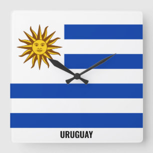 Uruguay Flag Dazzling Patriotic Square Wall Clock
