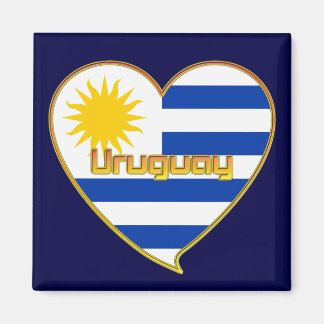 URUGUAY flag elegant heart and Sun of May Magnet