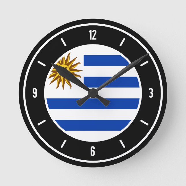 Uruguay Flag Elegant Round Clock (Front)
