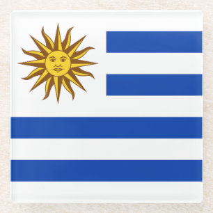 Uruguay Flag Glass Coaster