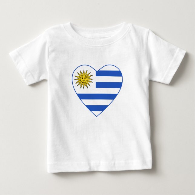 Uruguay Flag Heart T-Shirt (Front)