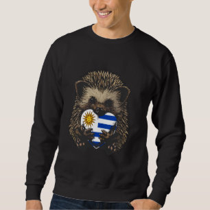 Uruguay Flag Hedgehog Uruguayan Roots Heart Urugua Sweatshirt