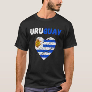 Uruguay Flag Holiday Uruguay Heart Uruguayan Flag T-Shirt
