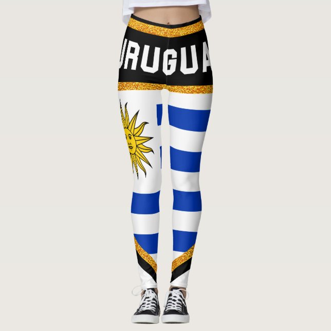 Uruguay Flag Leggings (Front)