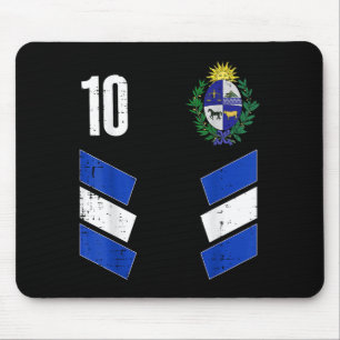 Uruguay Flag Number 10 Soccer Fan Men Women Kids B Mouse Mat