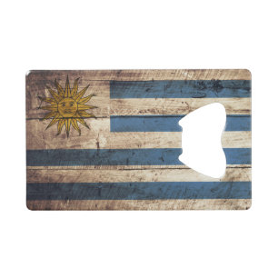 Uruguay Flag on Old Wood Grain