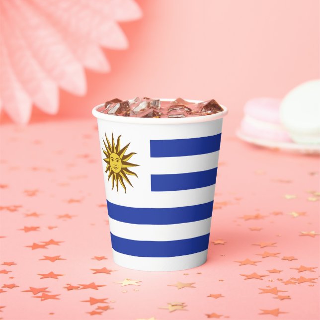 Uruguay flag paper cups (Insitu)
