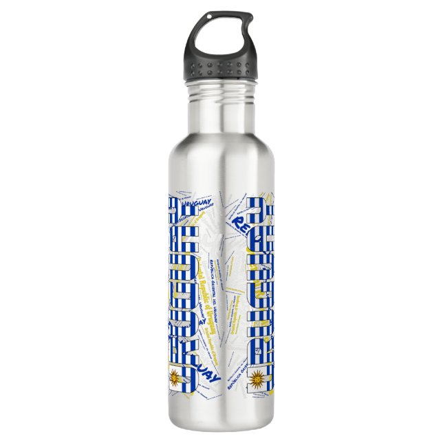 Uruguay Flag Patriotic 710 Ml Water Bottle (Front)