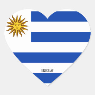 Uruguay Flag Patriotic Heart Sticker