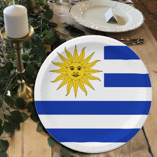 Uruguay Flag plates, party, sports, Uruguay Paper Plate