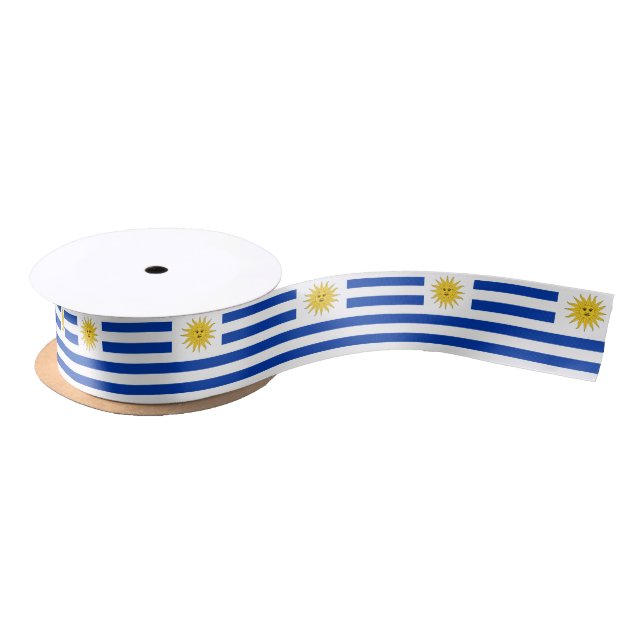 Uruguay Flag ribbon, Uruguay fashion /sports Satin Ribbon (Spool)
