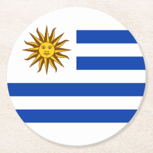 Uruguay Flag Round Paper Coaster