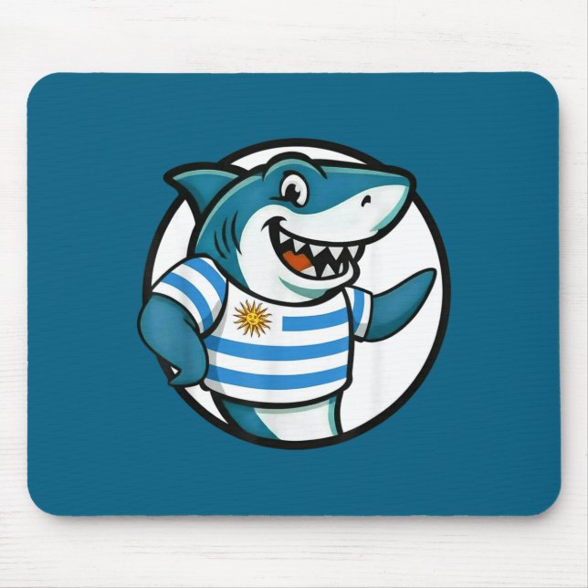 Uruguay Flag Shark Funny Uruguayan  Mouse Mat (Front)