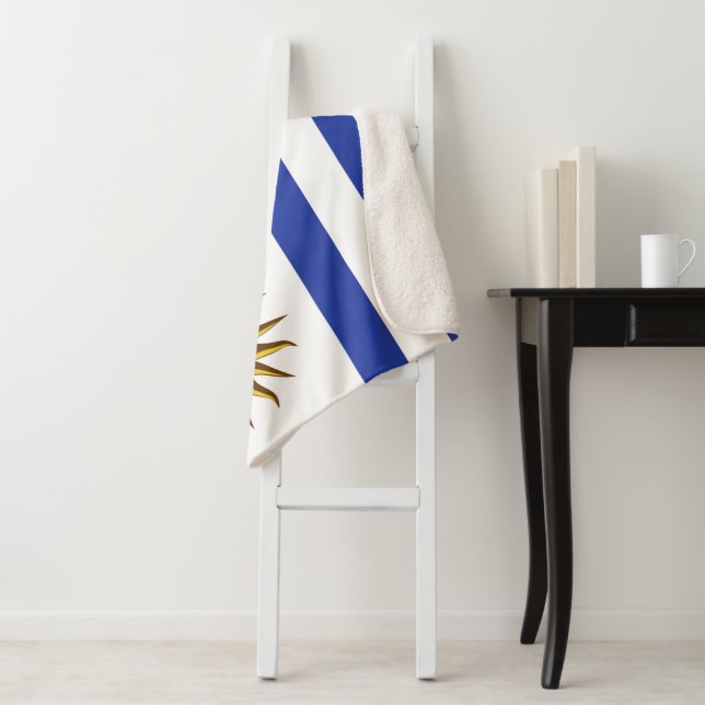 Uruguay flag sherpa blanket (In Situ)