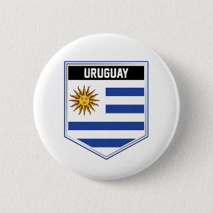 Uruguay Flag Shield 6 Cm Round Badge
