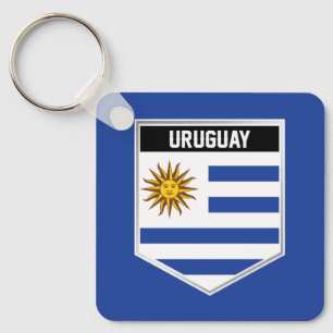 Uruguay Flag Shield Key Ring