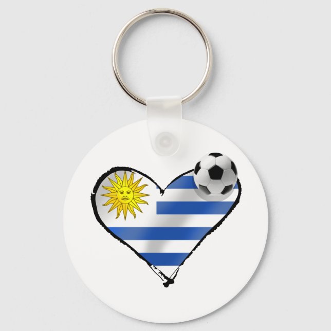 Uruguay flag soccer futbol te amo gifts key ring (Front)