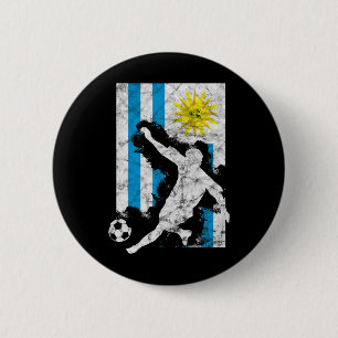 Uruguay Flag Soccer Player Team 6 Cm Round Badge