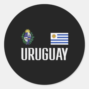 Uruguay Flag Uruguayan Footbyll Soccer Fan Men Wom Classic Round Sticker