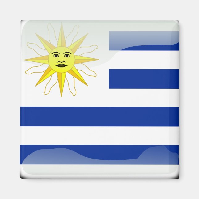 Uruguay glossy flag magnet (Front)