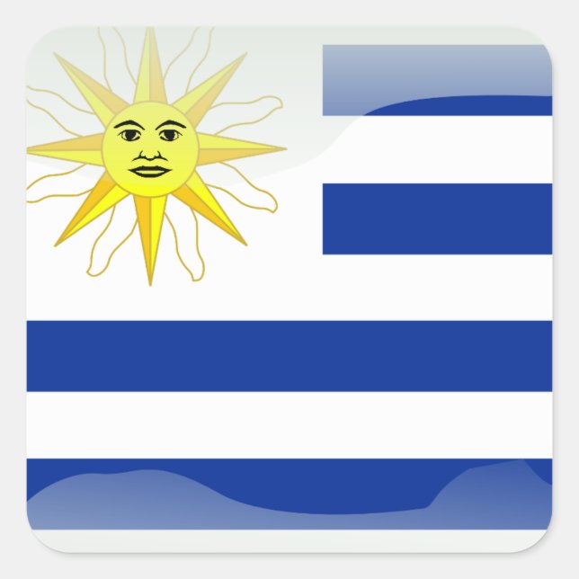 Uruguay glossy flag square sticker (Front)