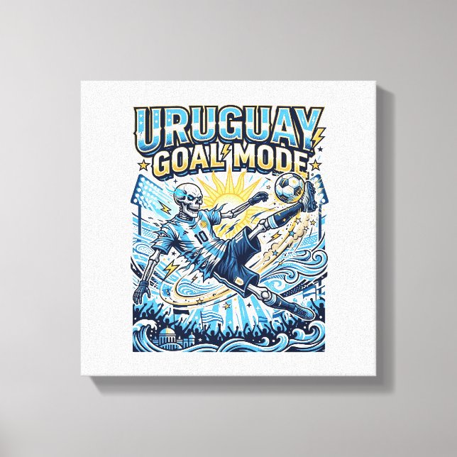 Uruguay Goal Mode Skeleton Striker Nations Dynamic Canvas Print (Front)