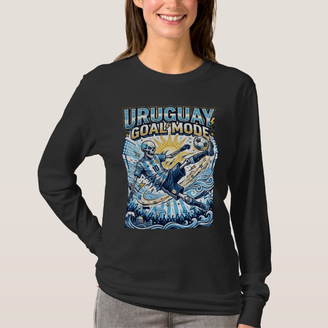 Uruguay Goal Mode Skeleton Striker Nations Dynamic T-Shirt (Front)