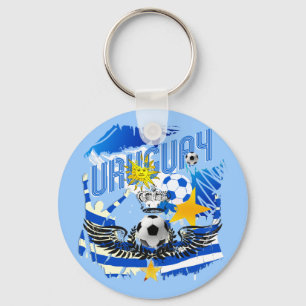 Uruguay grunge graphic art soccer futbol gifts key ring