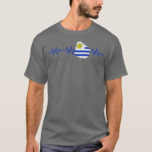 Uruguay Heartbeat Flag Pulse T-Shirt