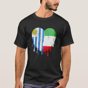 Uruguay Italy Flag Heart Citizen Grown Patriot Cou T-Shirt