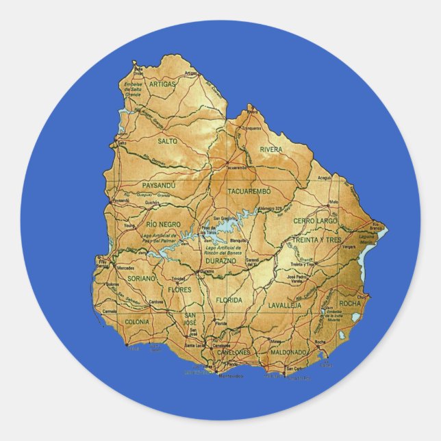 Uruguay Map Sticker (Front)