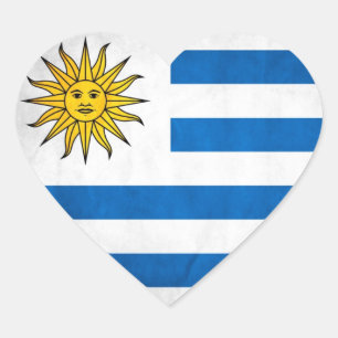 Uruguay National Flag Heart Sticker