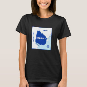 Uruguay Political map in flag colours. Neighbourin T-Shirt