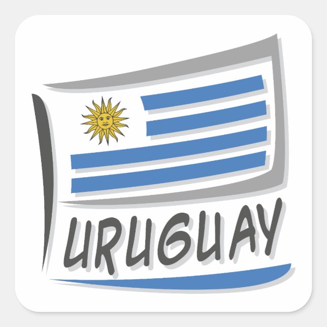 Uruguay  Pride X Flag  Square Sticker (Front)
