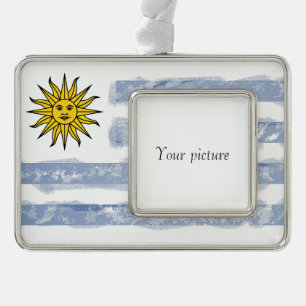 Uruguay Silver Plated Framed Ornament