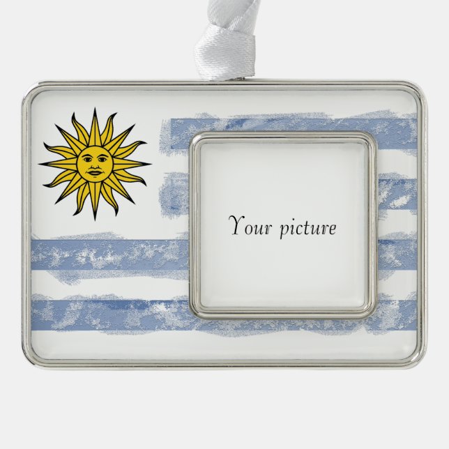 Uruguay Silver Plated Framed Ornament (Front)