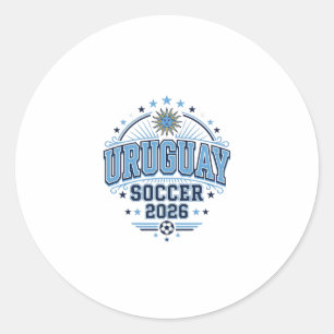 Uruguay Soccer 2026 Soccer Bold Country Typography Classic Round Sticker