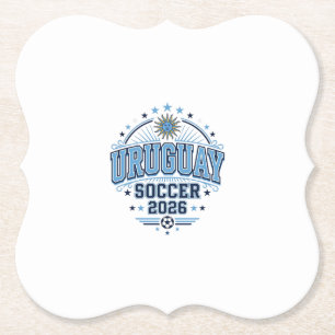 Uruguay Soccer 2026 Soccer Bold Country Typography Paper Coaster