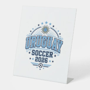 Uruguay Soccer 2026 Soccer Bold Country Typography Pedestal Sign
