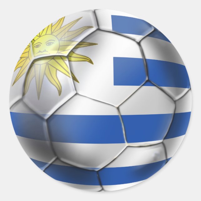 Uruguay soccer ball futbol flag Charruas gifts Classic Round Sticker (Front)