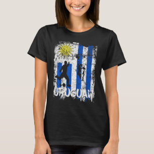 Uruguay Soccer Distressed Flag Football T-Shirt
