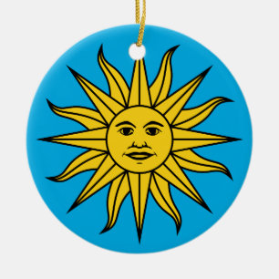 Uruguay Sol de Mayo Ceramic Tree Decoration